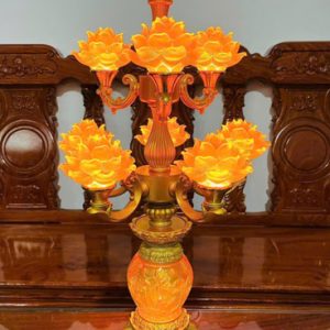 Đèn 9 bông cổ điển lưu ly 65cm XA