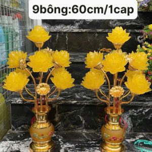 Đèn 9 bông 014 lưu ly 60cm
