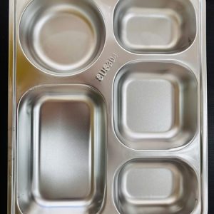 Khay 5 phần sâu inox 304 MN (22x28x4.5)
