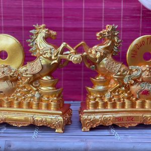 Ngựa thạch cao Mã đáo 32cm