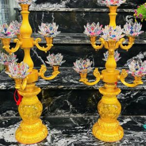 Đèn thờ pha lê 7 bông cổ điển 65cm